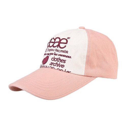WEB LOGO 5PANNEL CAP [PINK/BUGUNDY]