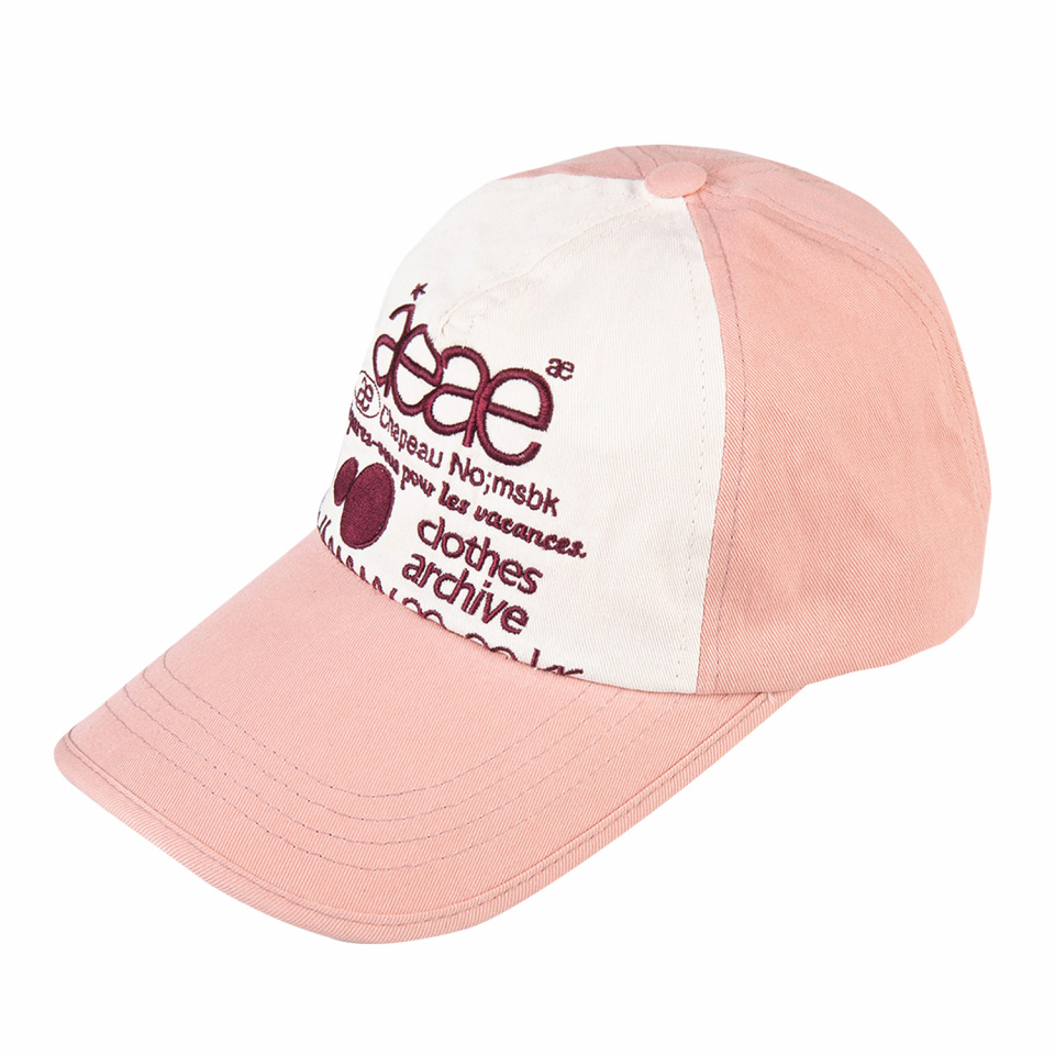 MUSINSA公式 | AEAE WEB LOGO 5PANNEL CAP [PINK/BUGUNDY]