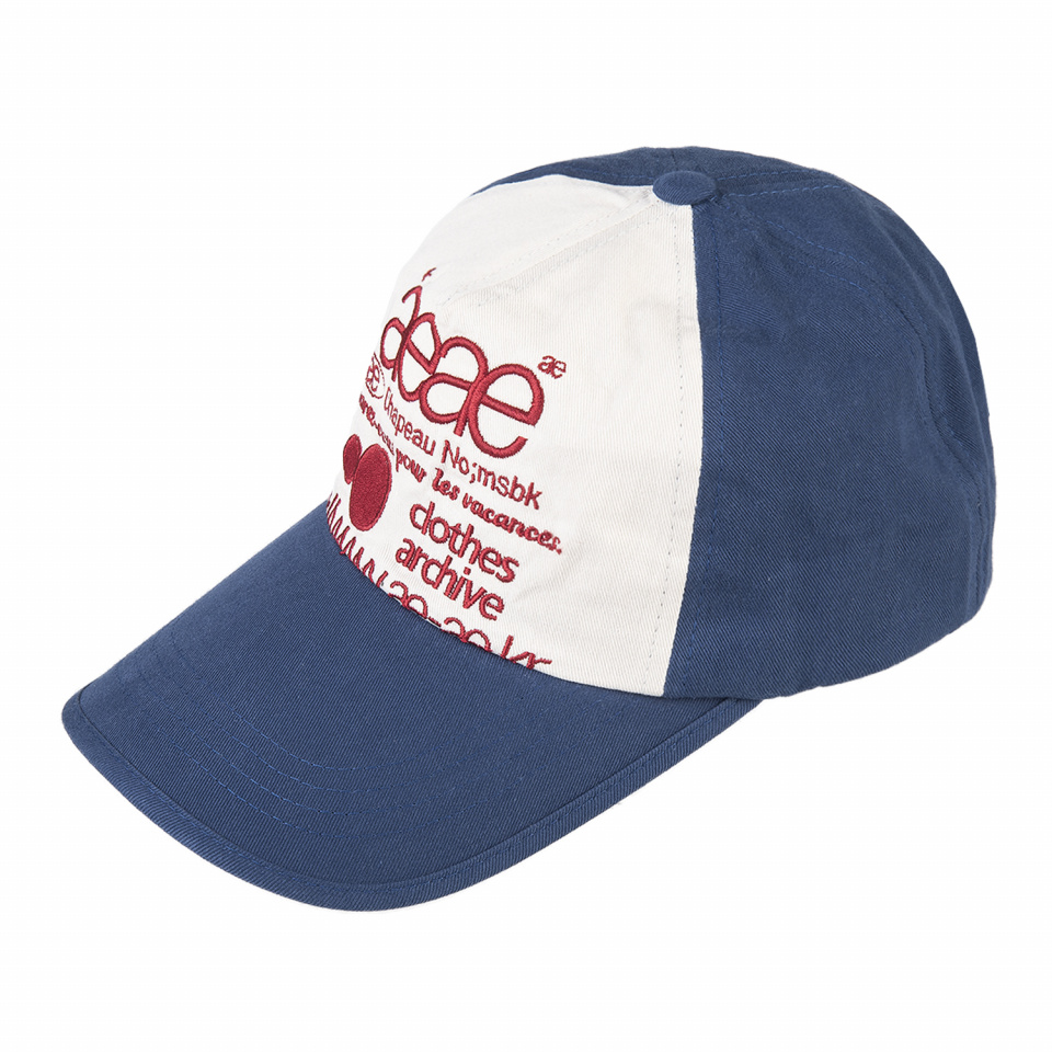 MUSINSA公式 | AEAE WEB LOGO 5PANNEL CAP [BLUE/RED]
