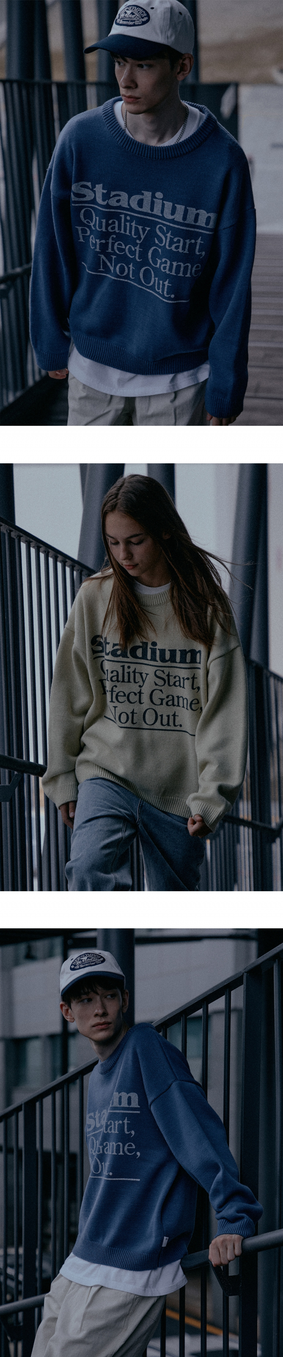 MUSINSA公式 | URBANDTYPE Stadium graphic round Knit