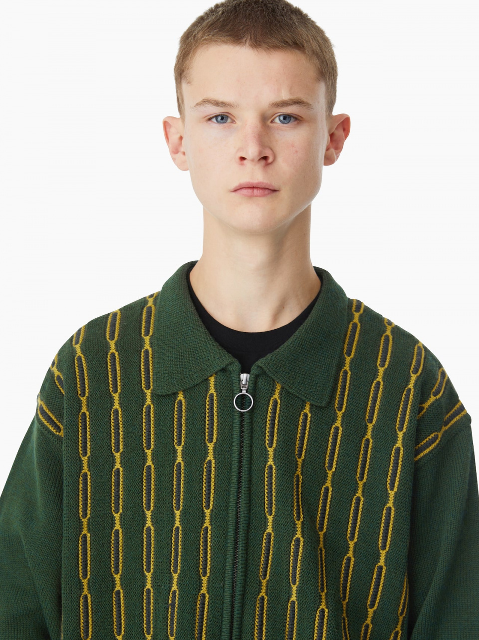トップス thisisneverthat Chain Zip Up Polo Green MUSINSA公式 | thisisneverthat® Chain Zip Up Polo Green