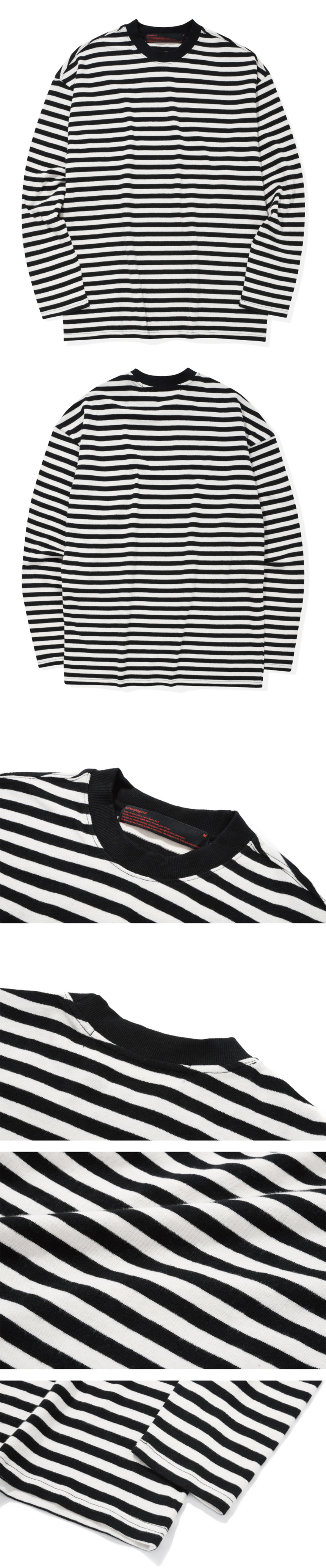 LONG SLEEVE OVERFIT STRIPE - 2 COLORS BLACK
