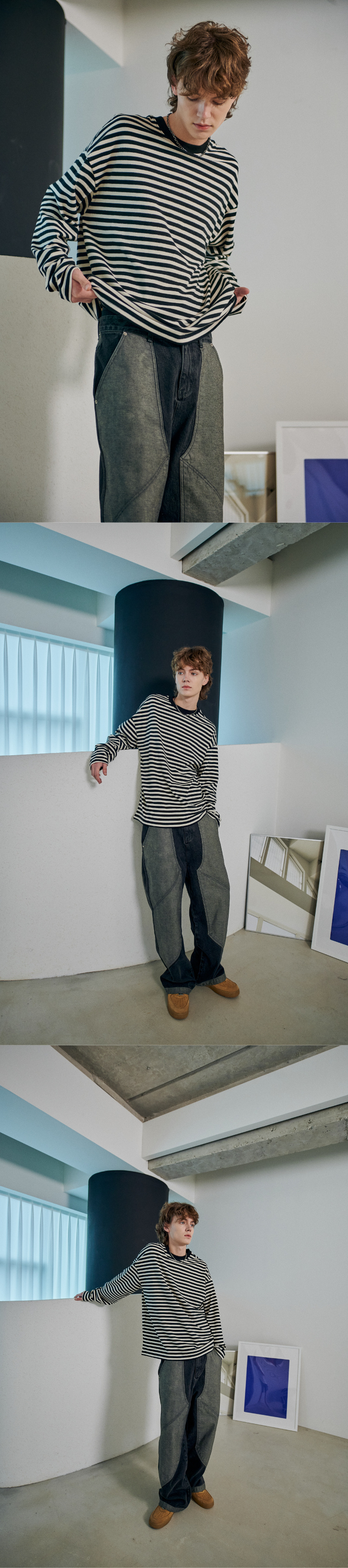 LONG SLEEVE OVERFIT STRIPE - 2 COLORS BLACK