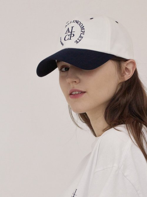 Round Logo Ball Cap (Navy&White)