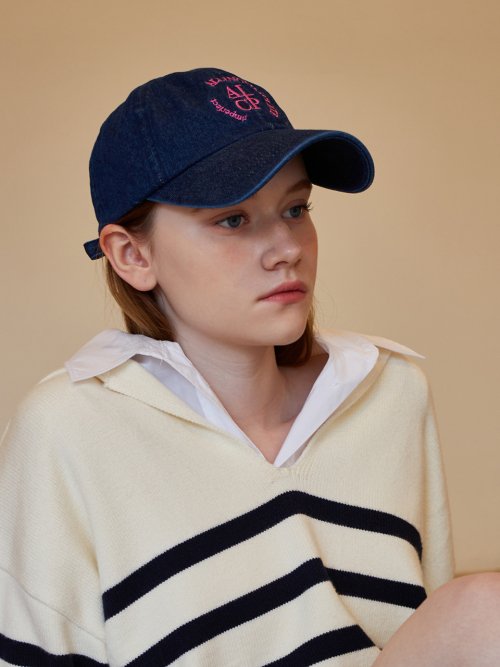 Round Logo Ball Cap (Dark Blue Denim)