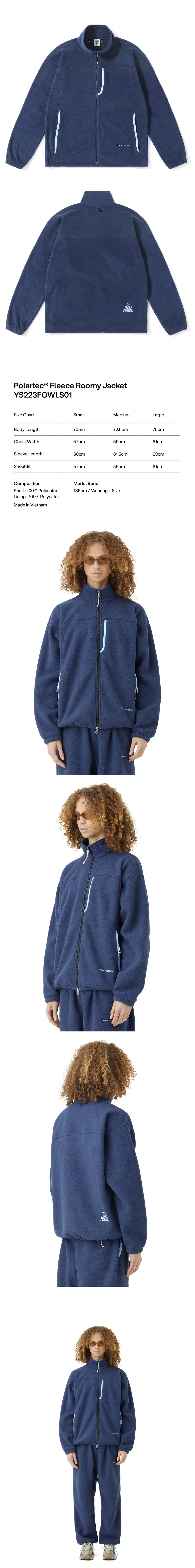 Polartec® Fleece Roomy Jacket Navy Blue 상세 이미지 1