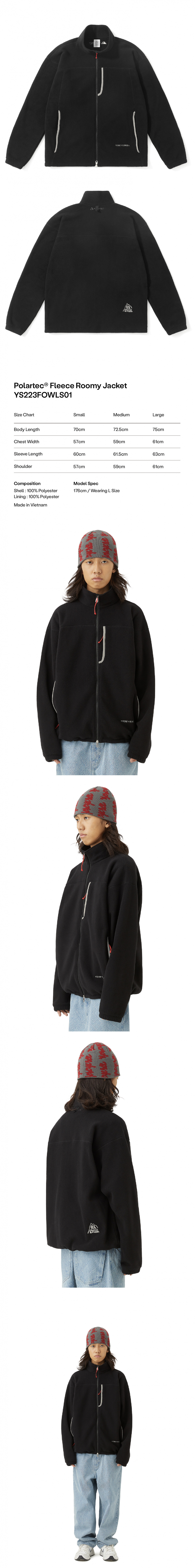 Polartec® Fleece Roomy Jacket Black 상세 이미지 1