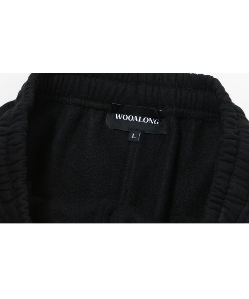 (기모)Signature relax wide pants - BLACK