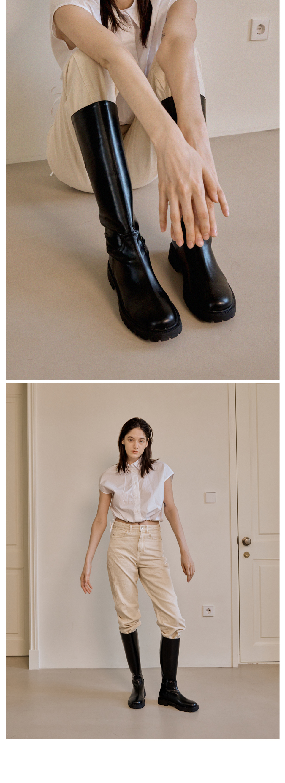 MUSINSA | KOMOREBI MUSEUM Handmade Millisole Long Boots ｜ Brown