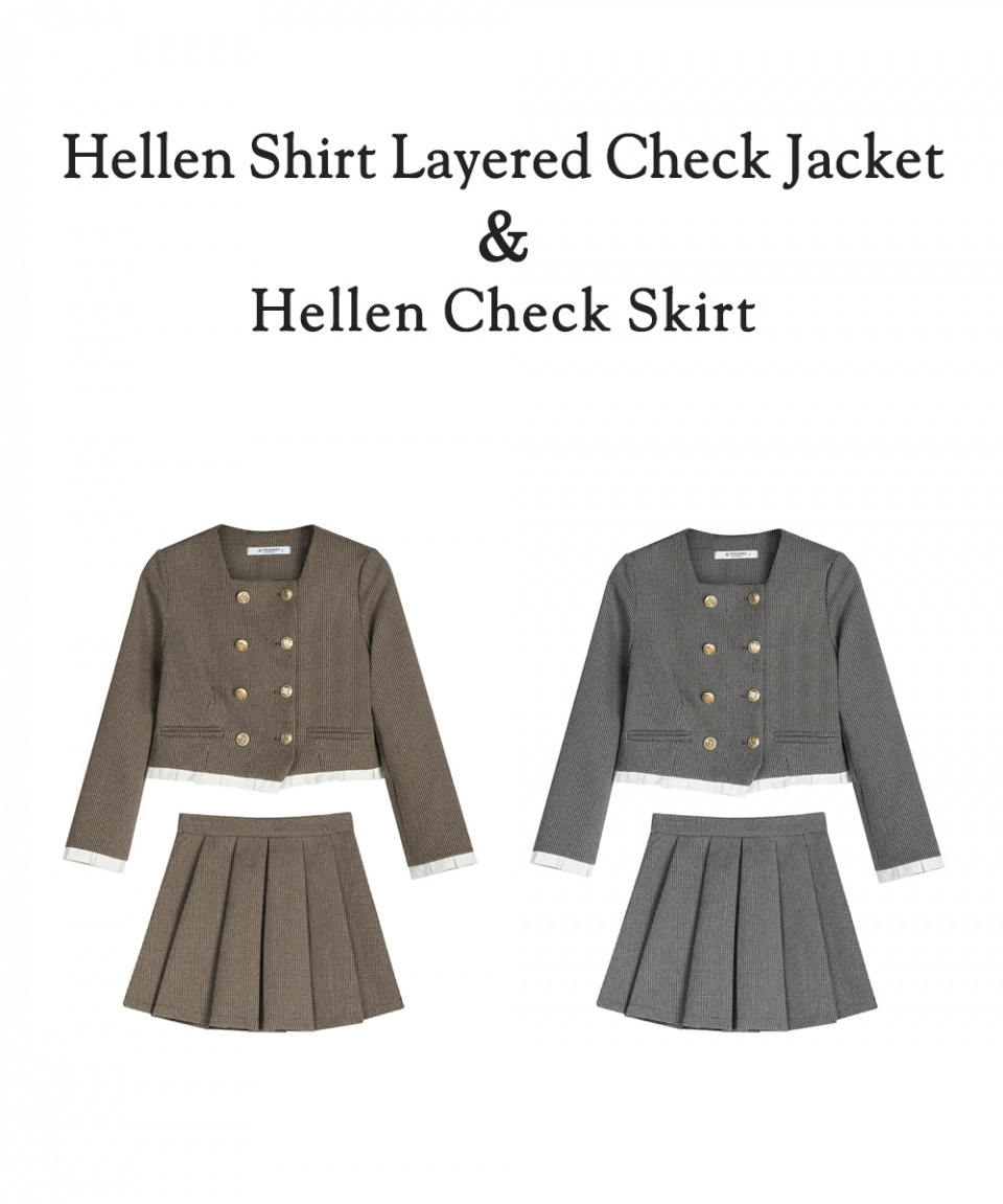 ジャケット AVANDRESS Hellen Shirt Layered Check Jacket BROWN AVANDRESS