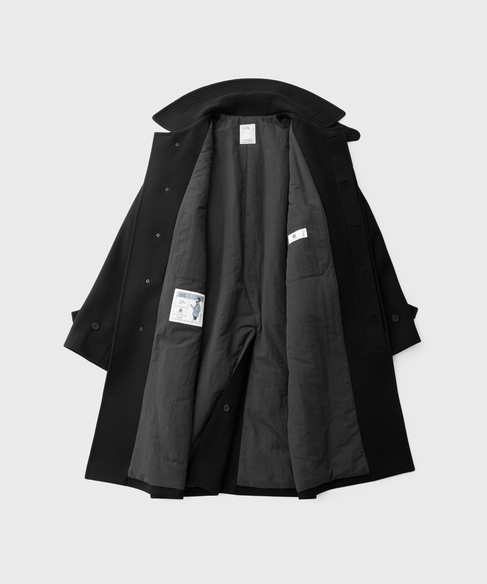 어나더 오피스(ANOTHER OFFICE) Voyager Balmacaan Coat (Black