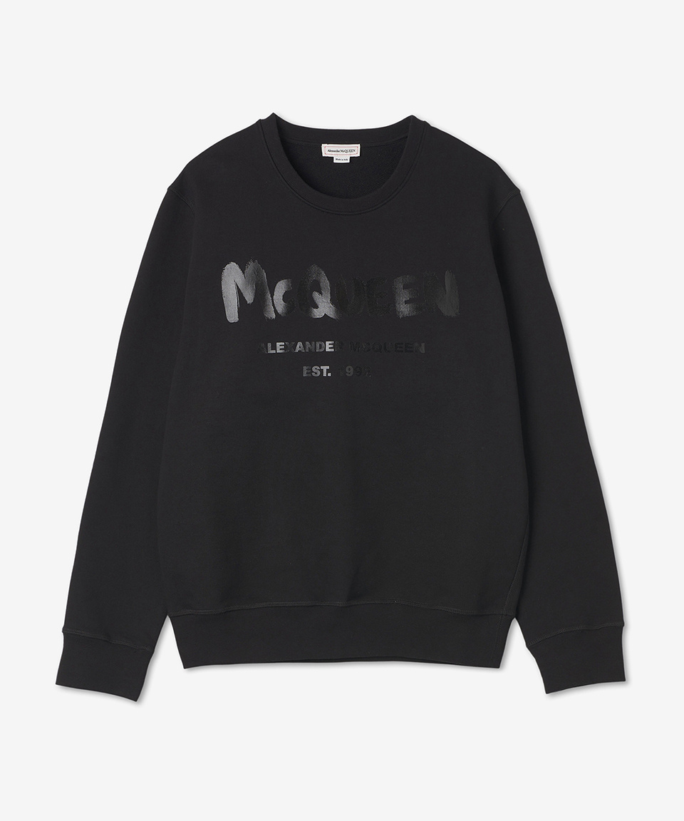MUSINSA | ALEXANDER McQUEEN Graffiti Sweatshirt - Black