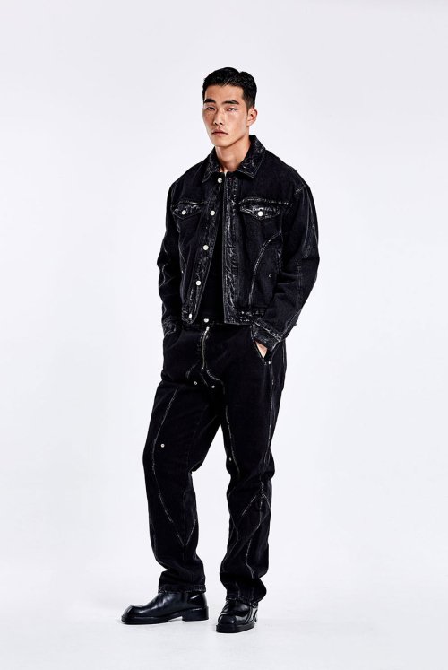 TUNNEL LINING TROUSER (DENIM) - Washed Black