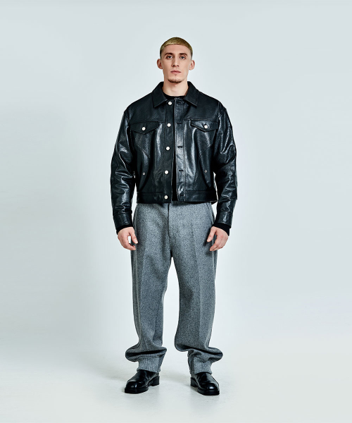 Tunnel Lining leather Jacket - Black