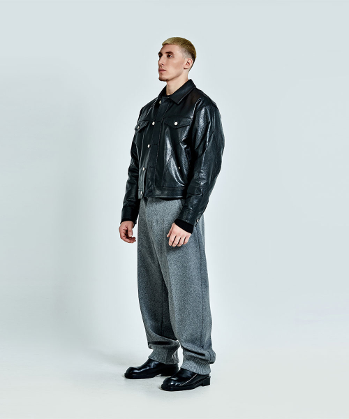Tunnel Lining leather Jacket - Black