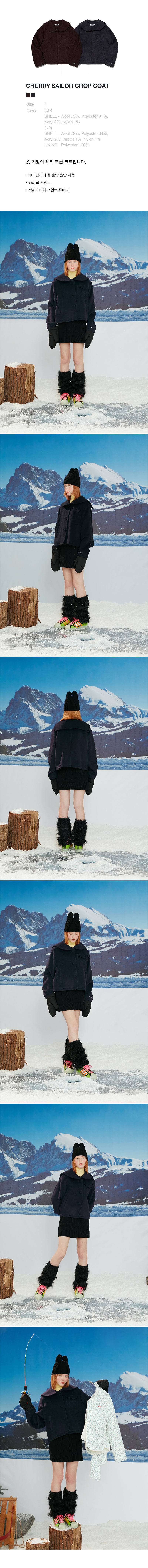 [ KIRSH ]★CHERRY SAILOR CROP COAT MUSINSA | KIRSH Cherry Sailor Crop Coat [Navy]