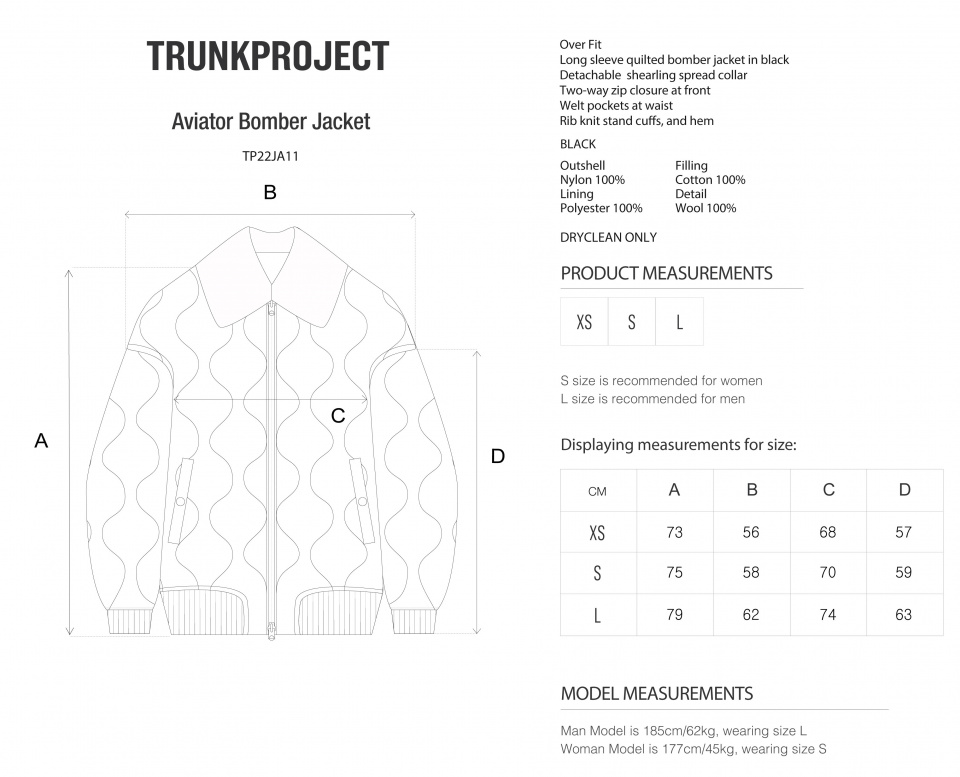 MUSINSA | TRUNK PROJECT Aviator Bomber Jacket_Black