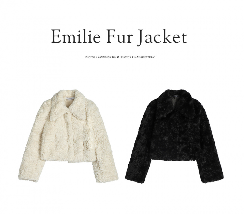 AVANDRESS★韓国★人気★Emilie Fur Jacket 2色 ファー MUSINSA | AVANDRESS Emily Fur Jacket BLACK