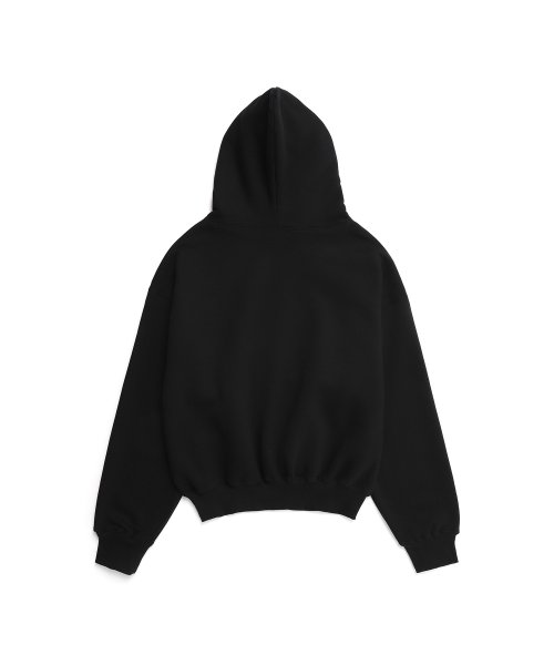 ARCH LOGO CROP HOODIE BLACKRED