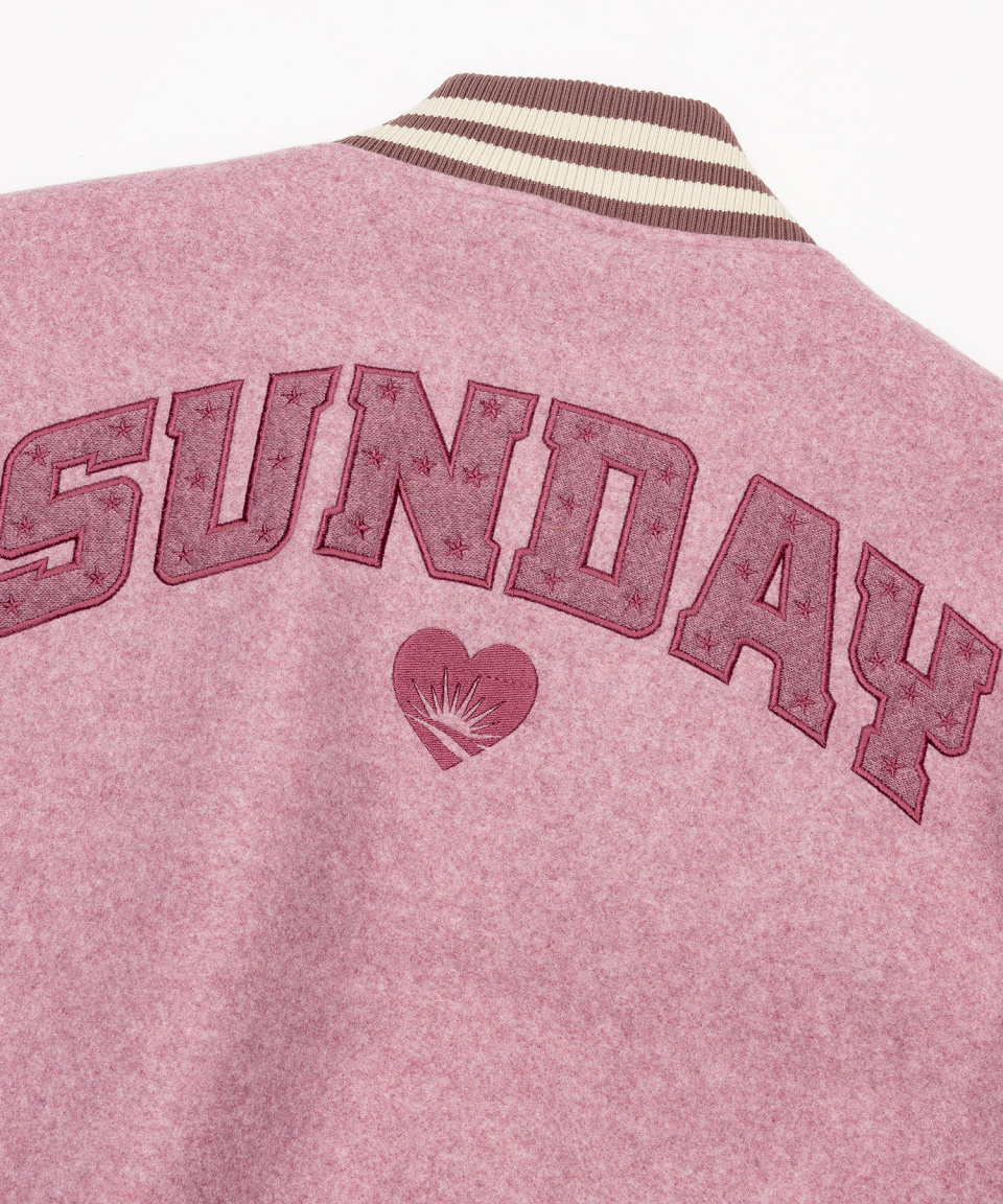 MUSINSA公式 | SUNDAY FRUIT MARKET SUNDAY VARSITY JACKET PINK