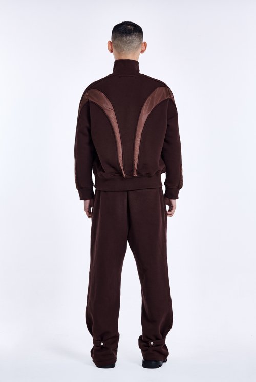 Bulky Line Half Zip up - Dark Brown