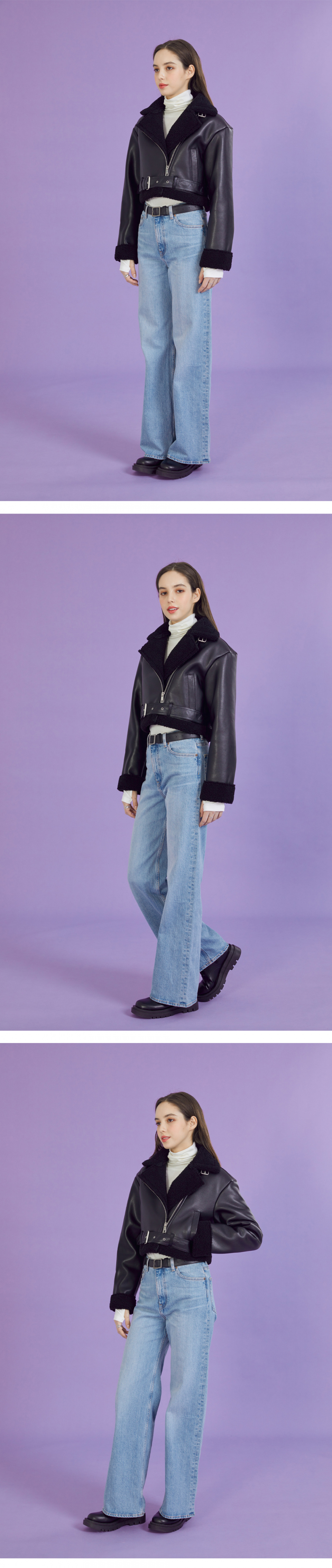 MUSINSA | KOLEAT [Removable belt] WOMEN Crop Loose-fit