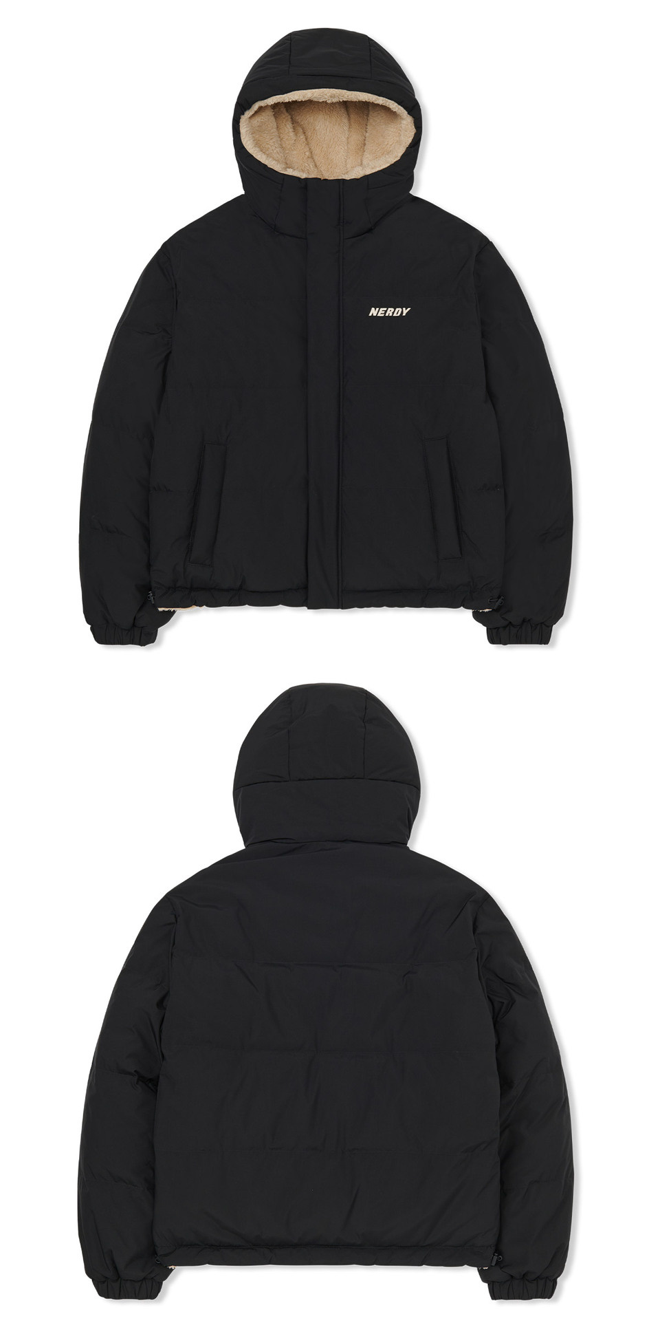 【NERDY】Muley Reversible Logo Jacket MUSINSA | NERDY Fleece Reversible Down Jacket Black