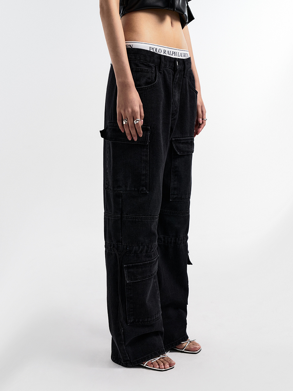 ★MUSINSA STANDARD★ Pigment Extra Wide Cargo Denim Pants Sm MUSINSA | L.E.E.Y SIDE STRING CARGO PANTS BLACK