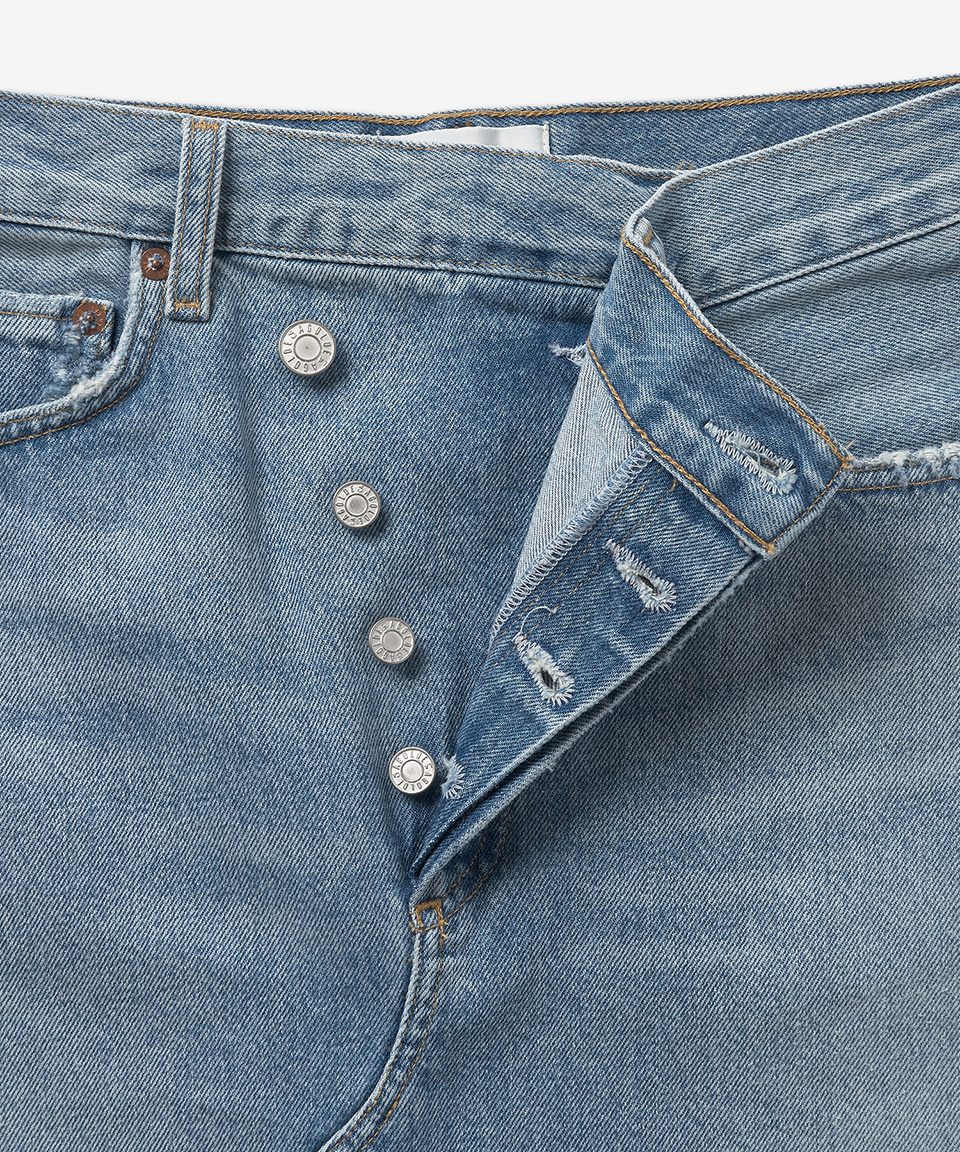 MUSINSA | AGOLDE Chris cross denim skirt - Light Blue