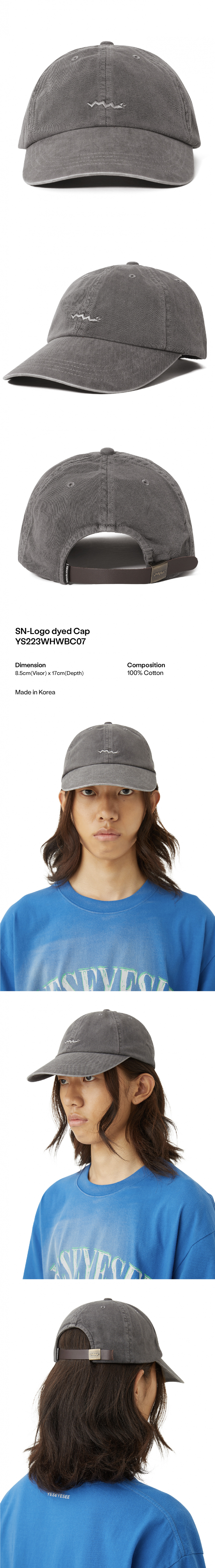 MUSINSA | YESEYESEE SN-Logo dyed Cap Black
