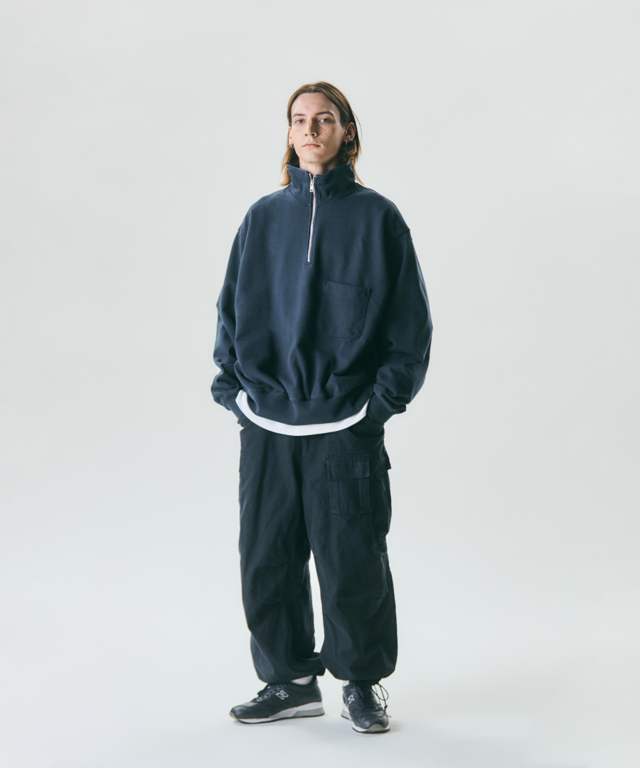 Heritage Heavy Weight Half Zip Sweat Navy 상세 이미지 3