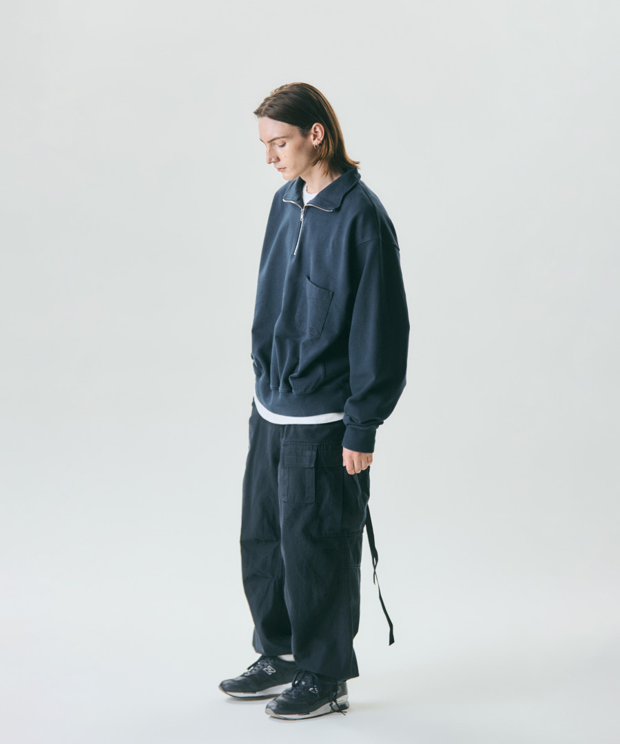 Heritage Heavy Weight Half Zip Sweat Navy 상세 이미지 4