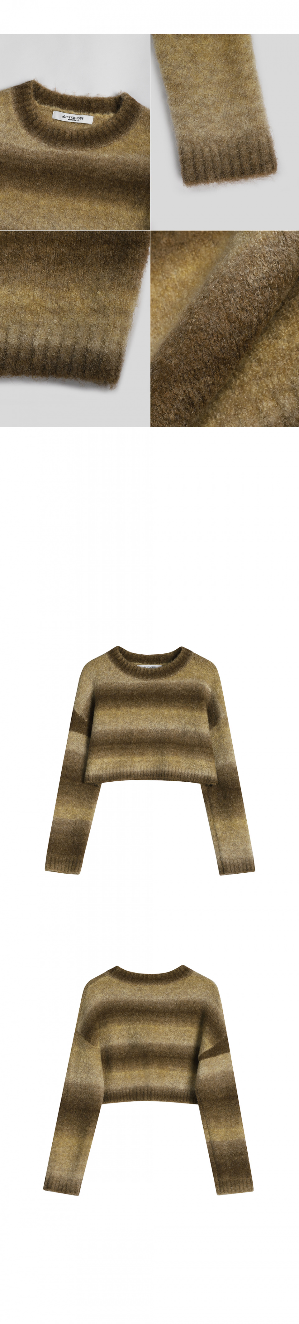 어반드레스(AVANDRESS) Wool Gradation Crop Knit BEIGE