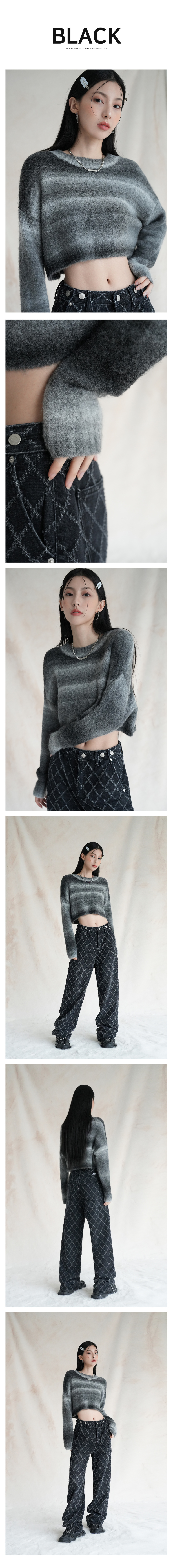 어반드레스(AVANDRESS) Wool Gradation Crop Knit - 3COL