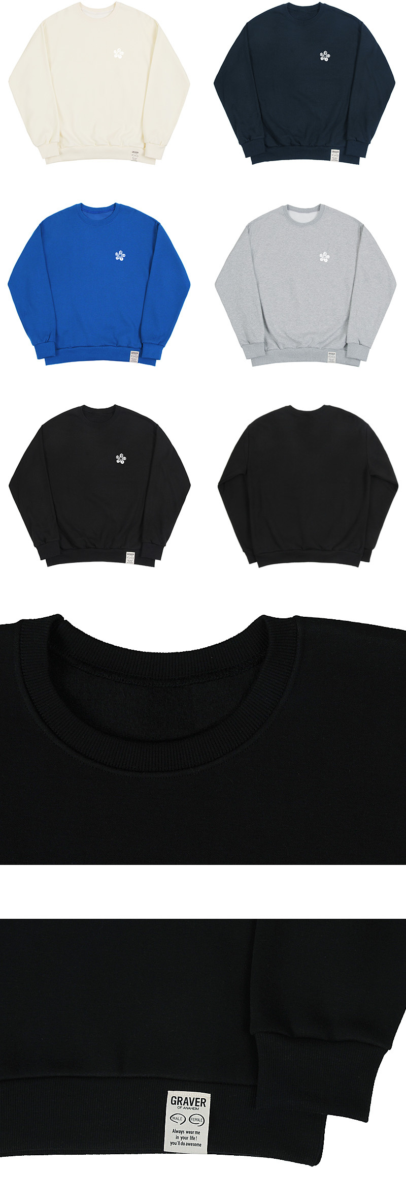 【GRAVER】22FW★ Small Life Logo Flower Smile Sweatshirt MUSINSA | GRAVER [UNISEX] Small Life Logo Flower Smile