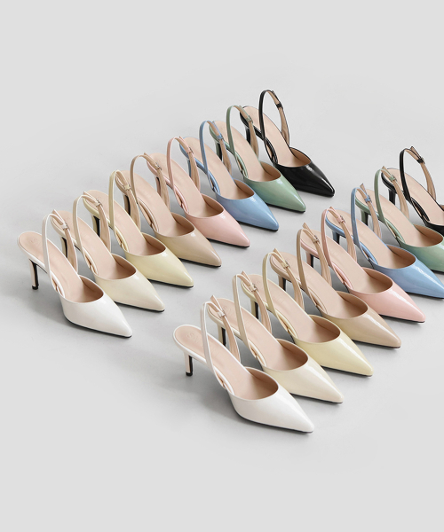 Twili Enamel Slingback Heels (7/9cm)