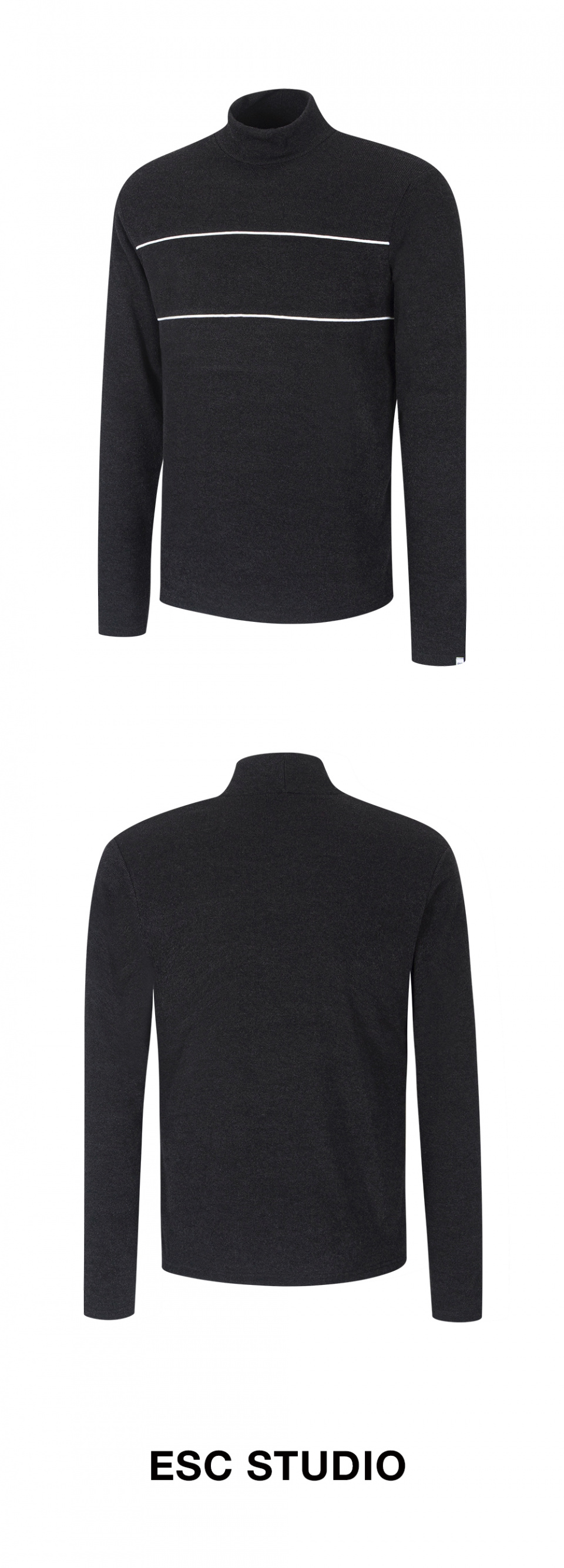 イーエスシースタジオ(ESC STUDIO) knit half neck polo (black