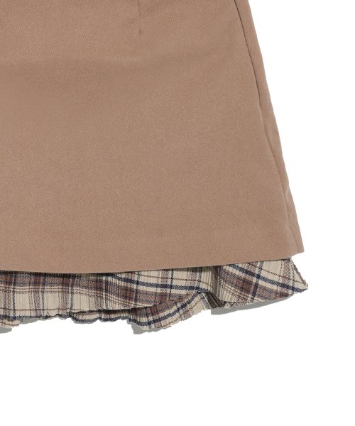 LAYERED BUCKLE SKIRT_BEIGE