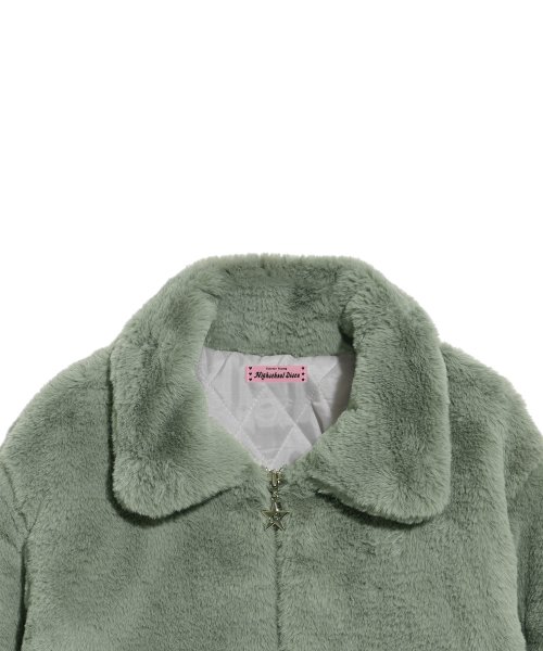 ZIP FUR JACKET_KHAKI