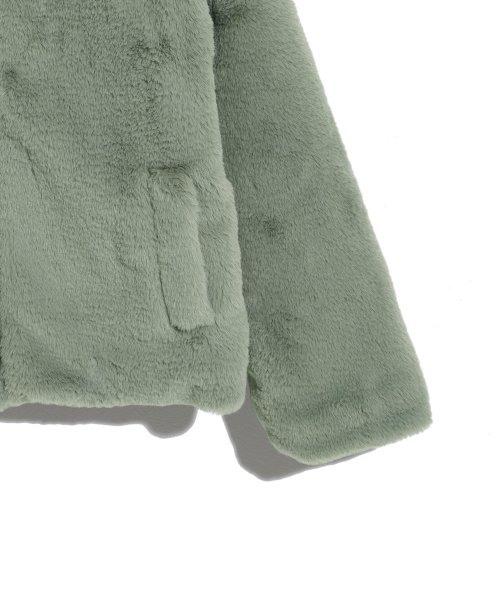 ZIP FUR JACKET_KHAKI