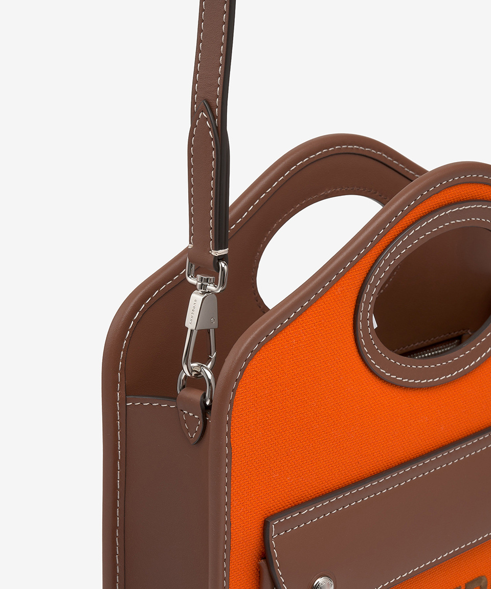 MUSINSA | BURBERRY Mini Two-Tone Pocket Tote Bag - Orange