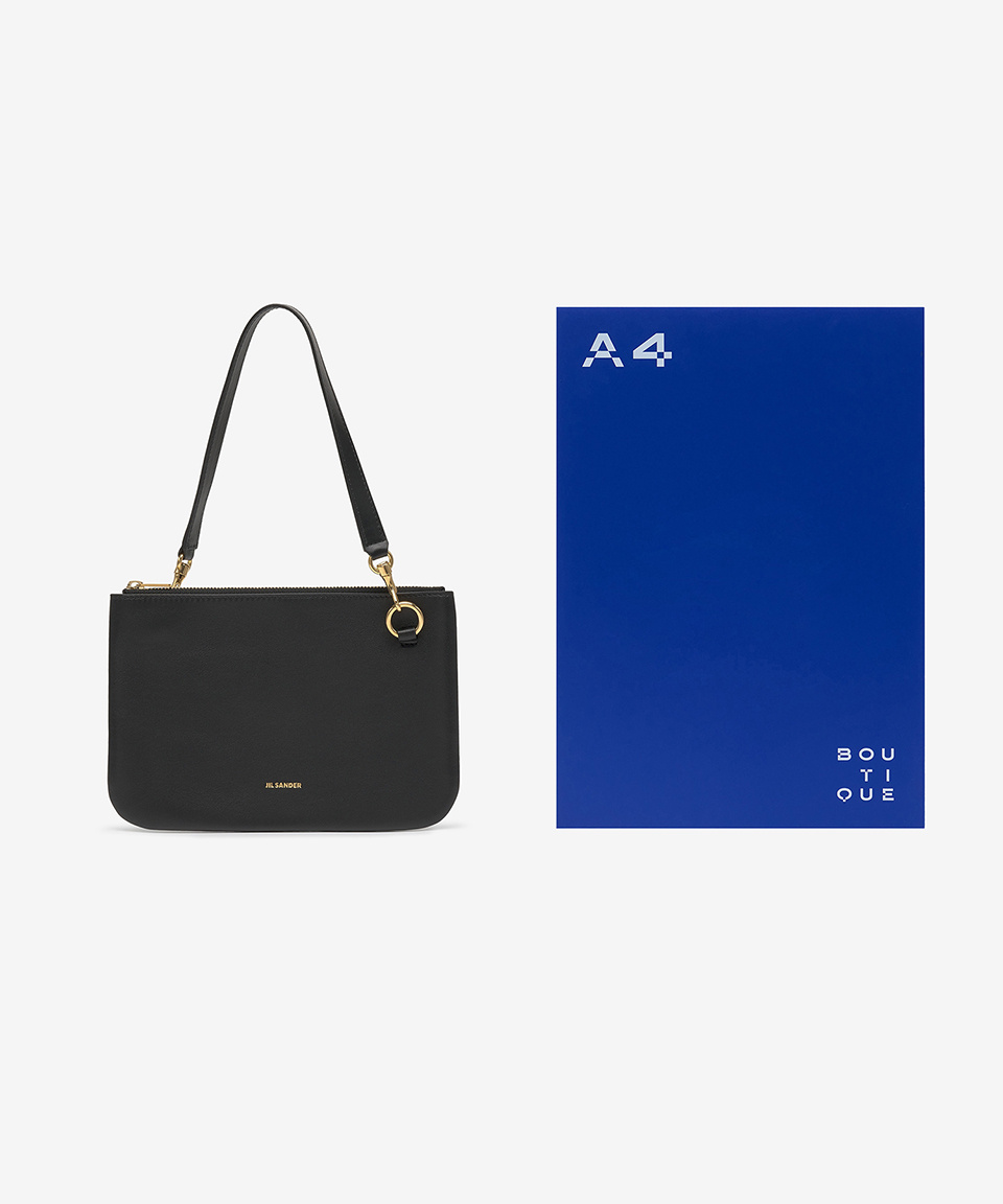 MUSINSA | JIL SANDER Medium Logo Shoulder Bag - Black