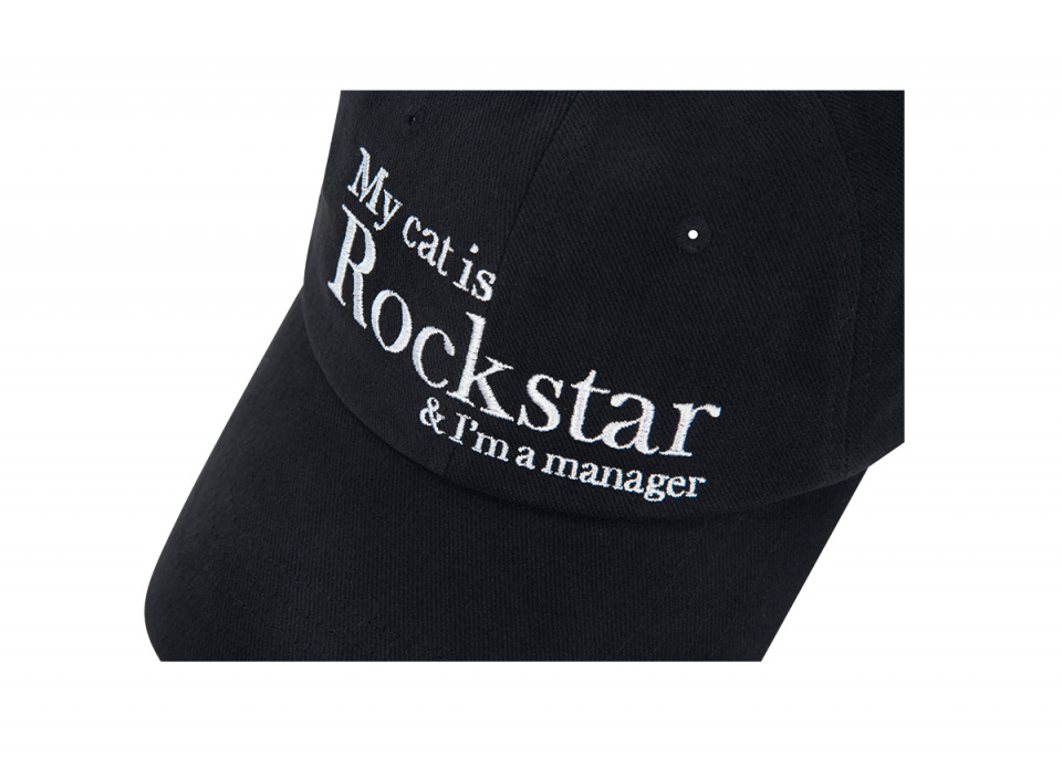MUSINSA | JOEGUSH My cat is Rockstar Baseball cap (Black)