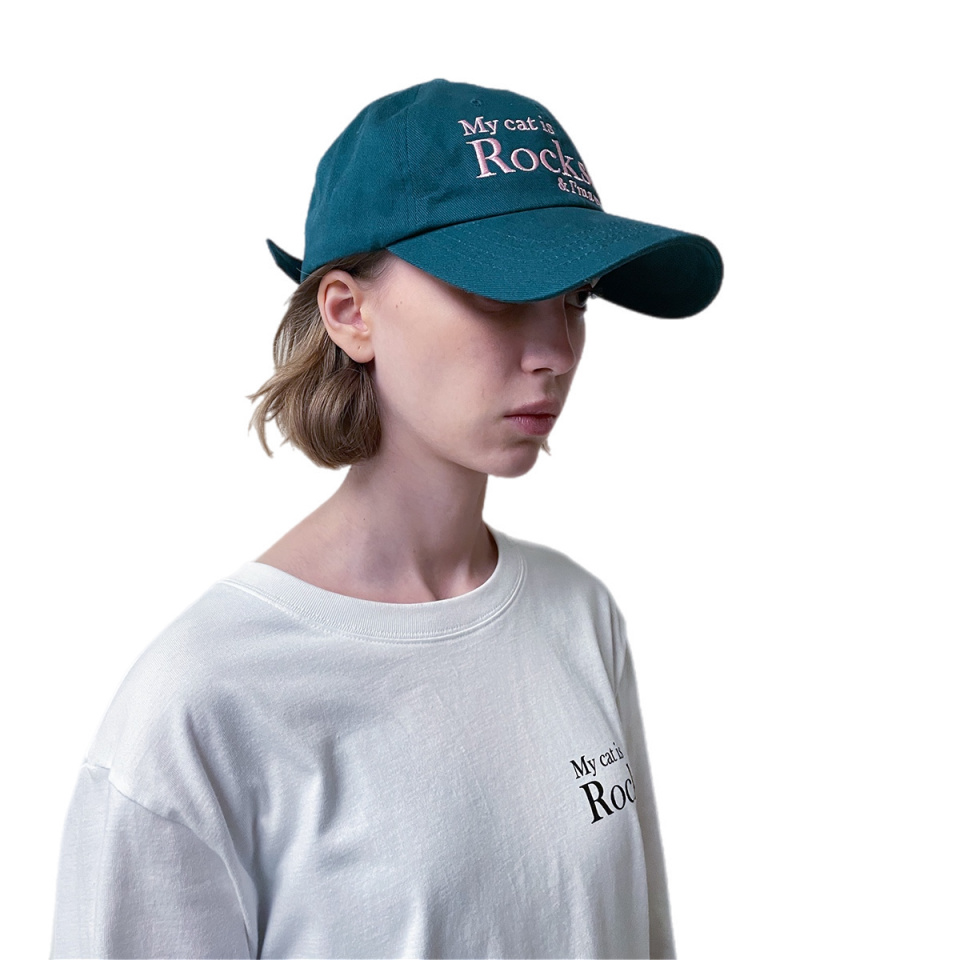 帽子 JOEGUSH My cat is Rockstar Baseball cap JOEGUSH ] My cat is Rockstar Baseball cap (Deep Green) 正規