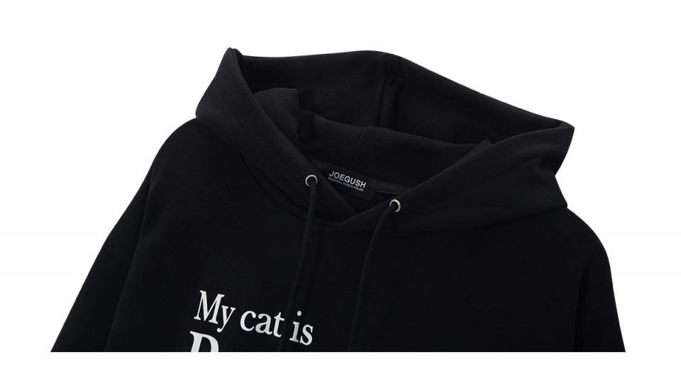 パーカー・フーディ [ JOEGUSH ] My cat is Rockstar Hoodie (Grey/Black) My cat is Rockstar Hoodie（パーカー）｜JOEGUSH（ジョー