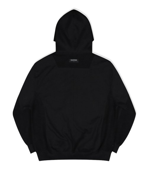 REVERSE BLOCK CAP HOODIE BLACK