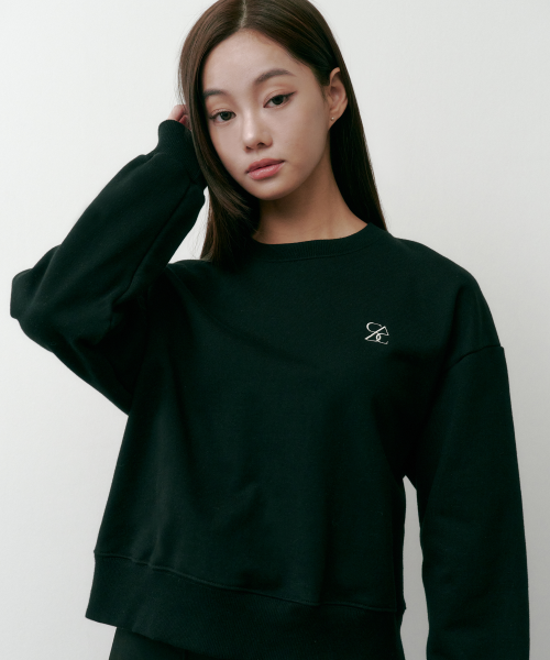SAC 로고 크롭 스웨트셔츠 블랙 4W2233301