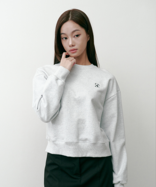 SAC 로고 크롭 스웨트셔츠 멜란지그레이 4W2233301