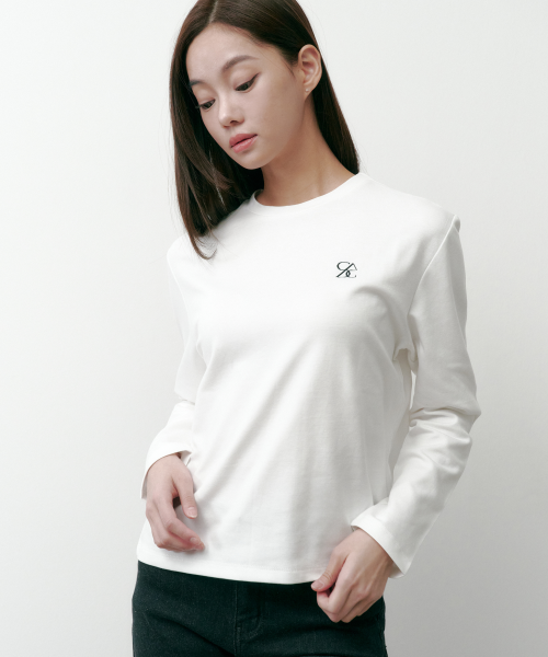 SAC 로고 롱슬리브 실켓 티셔츠 아이보리 4W2231301