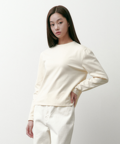 SAC 로고 롱슬리브 실켓 티셔츠 크림 4W2231301